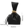 Solid color PU Leather Clutch Bag Side Zipper Pleated Bucket Bag Retro Party Evening Bag  Daily