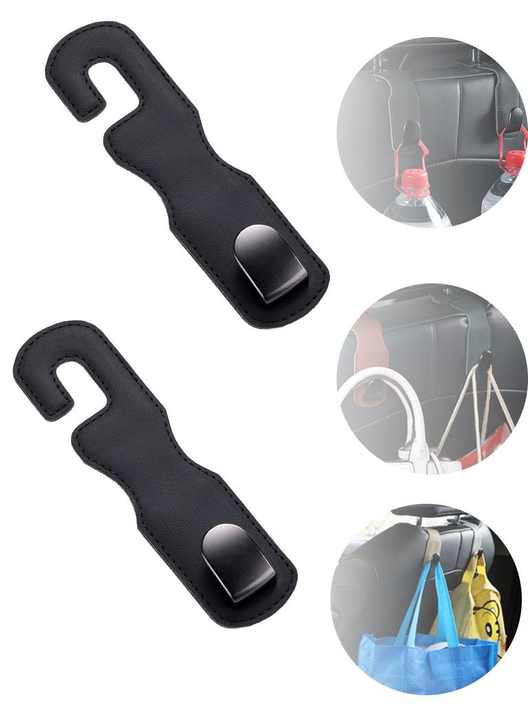 LYHMHAMY крючок для подголовника автомобиля, набор из 2 крючков для багажа, вращающихся на 360 градусов, грузоподъемность 25 кг, простая установка, крючок для хранения багажа, автомобиль S