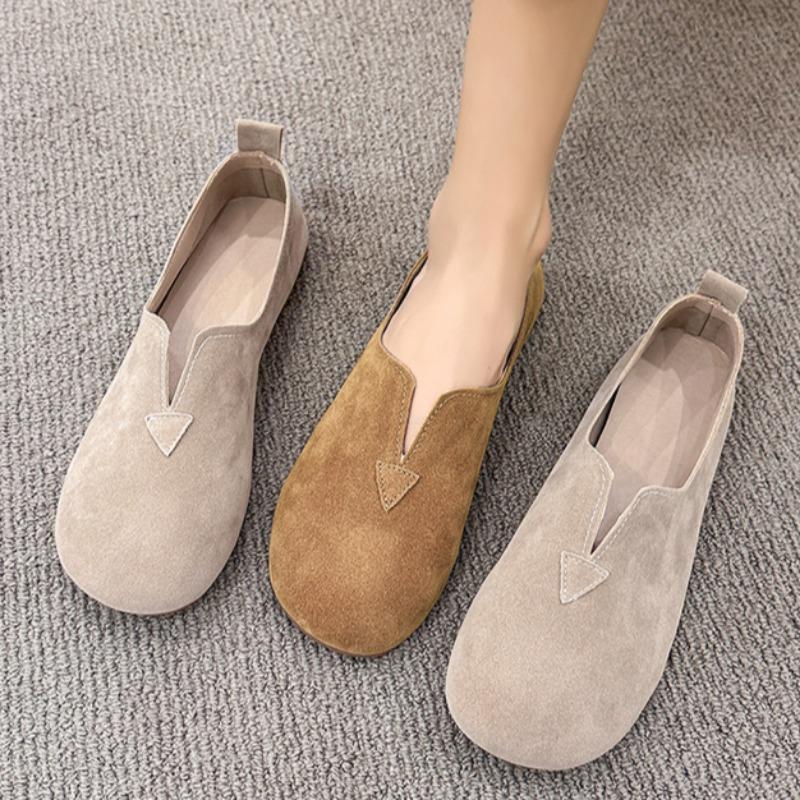 Mode Damen Ballerinas Retro Runde Zehen Loafers Schuhe für Damen Slip-on Casual Übergröße Atmungsaktive Sneaker Damen Zapatos De Mujer