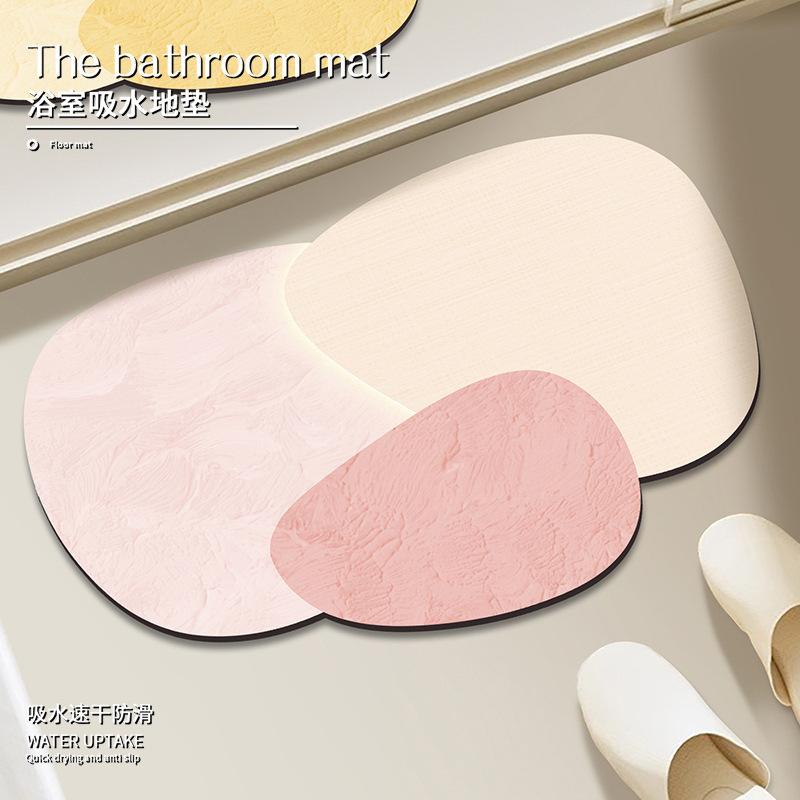 Bathroom floor mat diatom mud non-slip absorbent soft mat bathroom kitchen foot mat bathroom door toilet carpet for Home