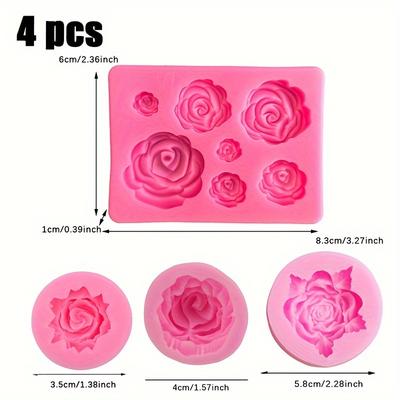 1 комплект/4 шт. набор силиконовых форм, размер розы, размер шоколадного торта, силиконовая форма для гипса, ароматерапия, подарок, моделирование, форма для украшения, стиль