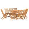 Folding Outdoor Dining Set In Solid Teak Wood - vidaXL