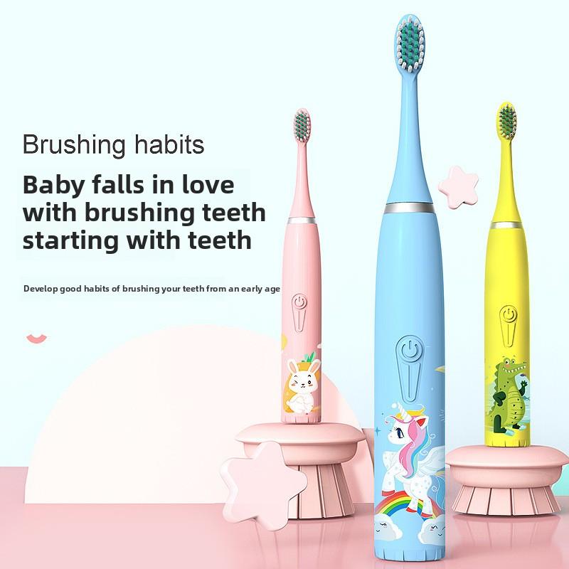 Бытовая звуковая зубная щетка, электрическая мягкая щетина, электрическая зубная щетка, перезаряжаемая детская электрическая зубная щетка