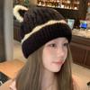 Сохраняйте тепло, вязаная шерстяная шапка, утолщенная вязаная шапочка, милая шапочка с кошачьими ушками для девочек