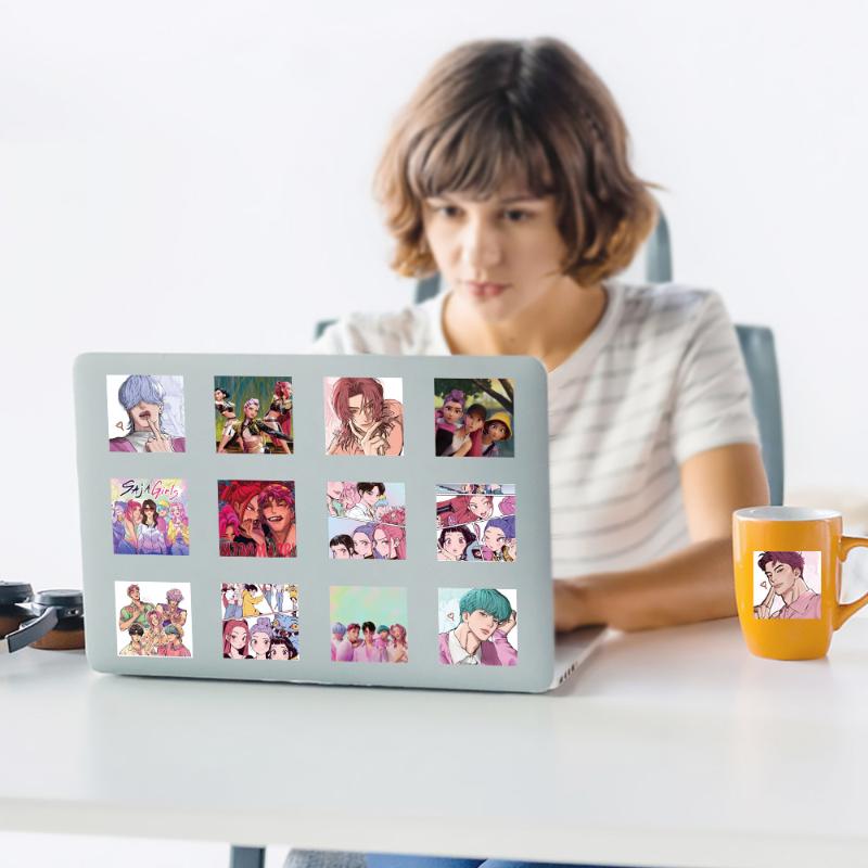 500 шт./рулон Аниме K-pop Охотники на демонов Мультяшные наклейки для запечатывания Сделай сам Скрапбукинг Наклейки для ноутбука Багажа Украшение Награда Подарок