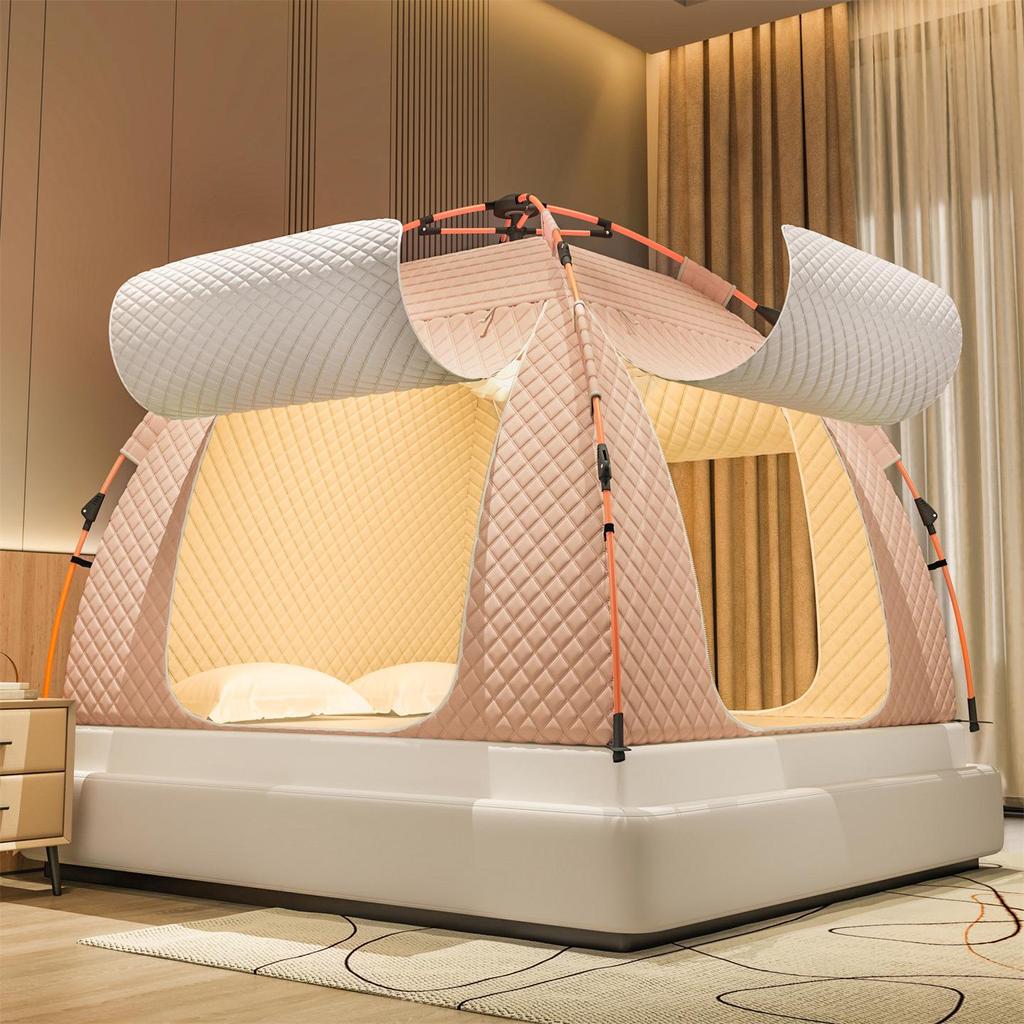 Утолщенная зимняя палатка-москитная сетка: Блокирующий свет, ударопрочный, полнопокрывающий навес-яранга для кровати в помещении