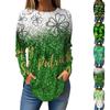 Tee Shirts For Women Fall Casual Long Sleeve Shirts Sweatshirt Retro Printing Top Pullover St. Patrick's Day