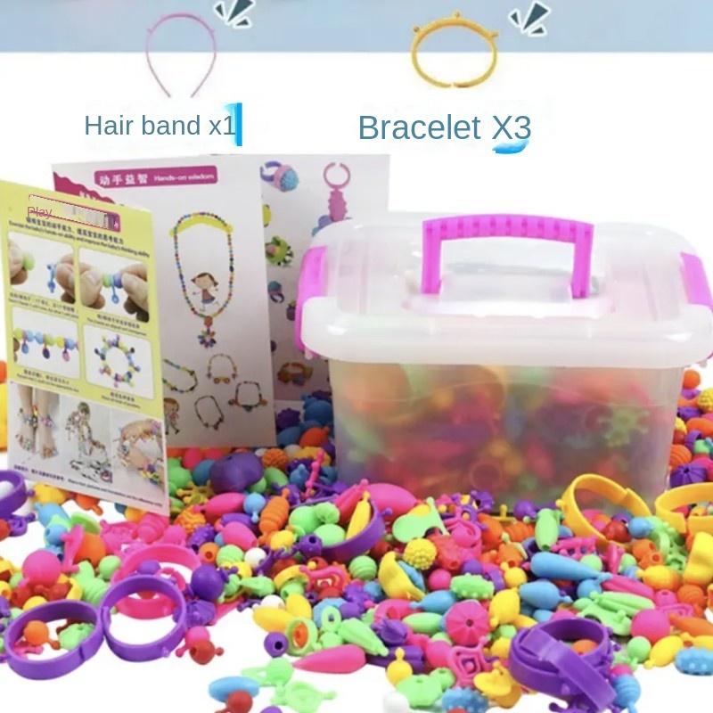 DIY Pop Beads Girl Toy Creativity PopArty Beads Snap-Together for Kid Crafts Children Bracelet Jewelry Fashion Kit Toy for Girl