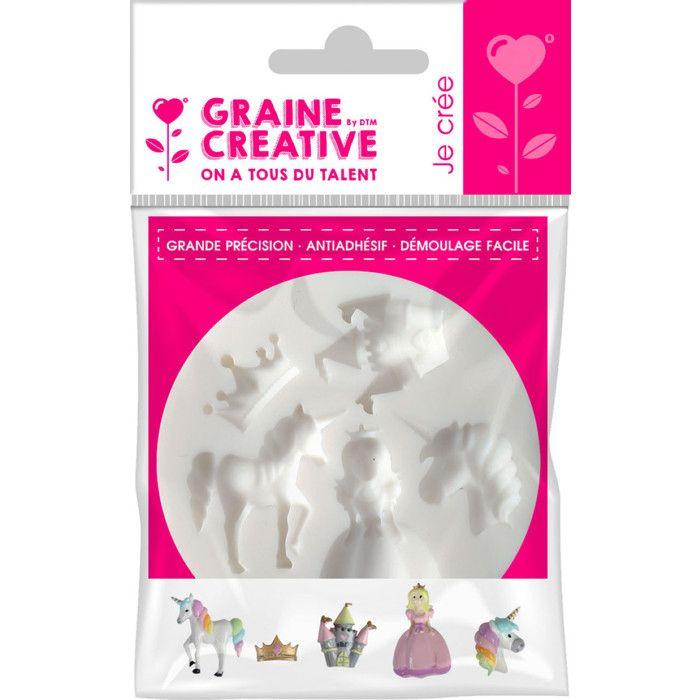 Graine Créative - Moule en silicone (mini) Licorne Princesse