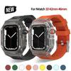 Чехол для ПК + Силиконовый ремешок для Apple Watch Series 10 42 мм 46 мм Спортивный унисекс браслет для IWatch 10 46 мм 42 мм Прозрачный чехол Ремешки