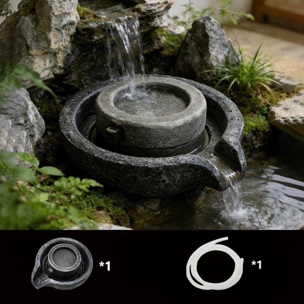 Resin Fish Tank Mini Water Mill Circulating Waterfall Waterfall Fountain Decor Garden Decor