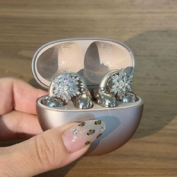 Изящные наушники с кристаллами в форме снежинки, металлический корпус, зажим для уха, удобная укладка своими руками, длительный срок службы.