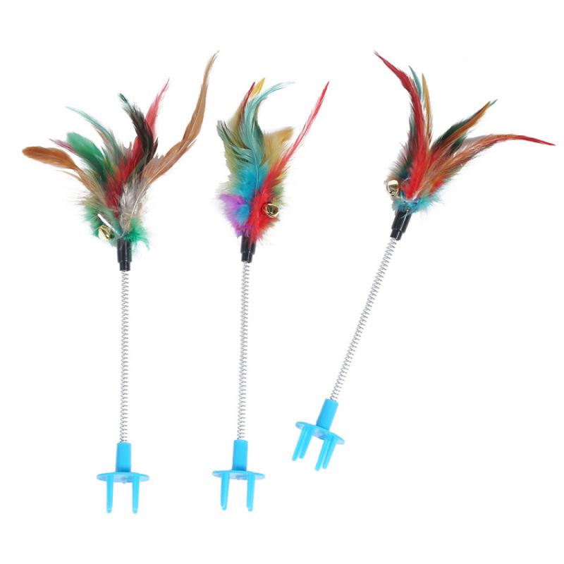 Забавная когтеточка для кошек, мультяшная весенняя эластичная игрушка-тизер, интерактивные игрушки для маленьких/средних кошек