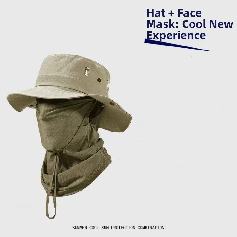 Sun UV Protection Men Sun Hat Breathable Fishing Cap Sunshade Cap Full Face Mask Summer Outdoor