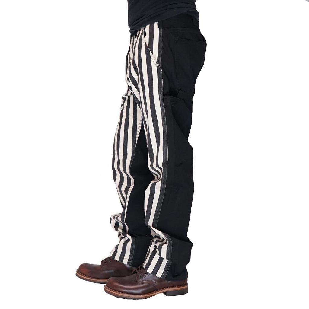 Джинсы Kojima Genes Painter Pants 13 унций Комбо с большой полоской Деним Сделано в Японии Однотонные Мужские RNB-1386-Off Black-32