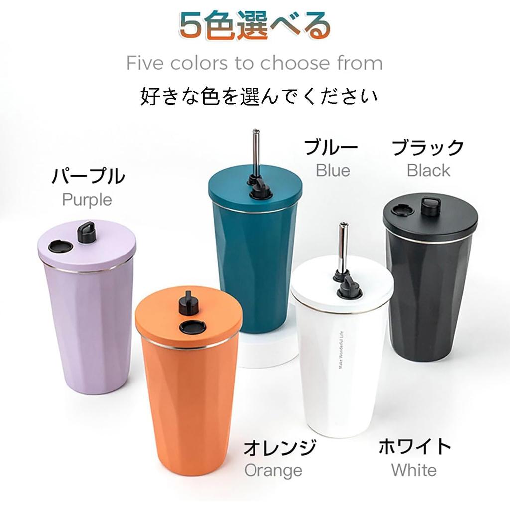 KAISWK Tumbler with Straw 600ml with Lid Large Capacity Straw Water Bottle Vacuum Insulated Tumbler Stylish Stainless Steel Portable Coffee Cup
