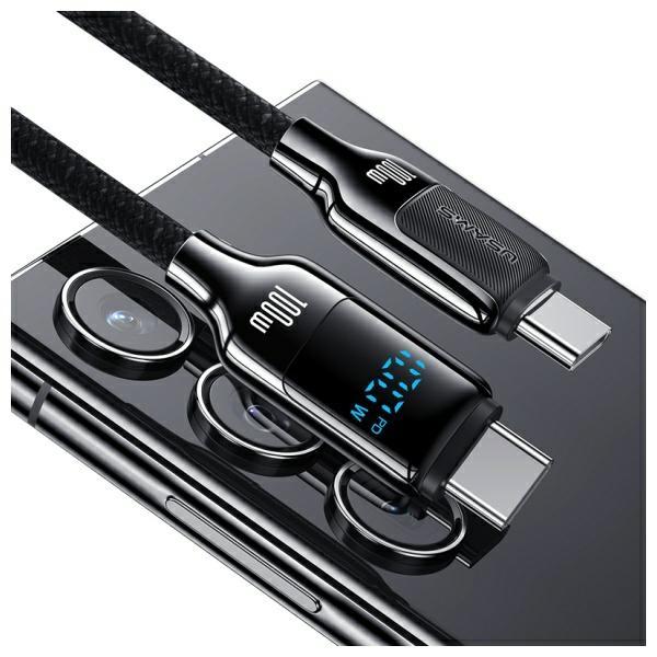 Usams Kabel Usb-C Na Usb-C 100W 1.2M     Digital Display Zinc Alloy Fast Charging Data Cable Hx Series Sj742Usb02 (Us-Sj742)