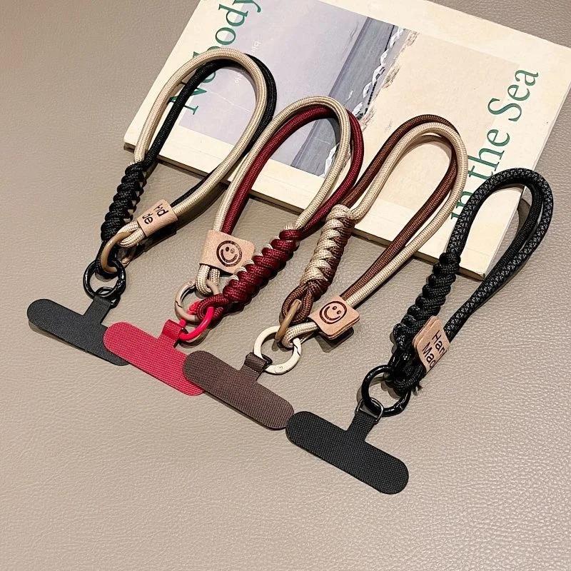 Phone Lanyard Wrist Strap Woven Phone Lanyard Creative Keychain Hanging Rope Anti-lost Security Wristband Universal Short Rope