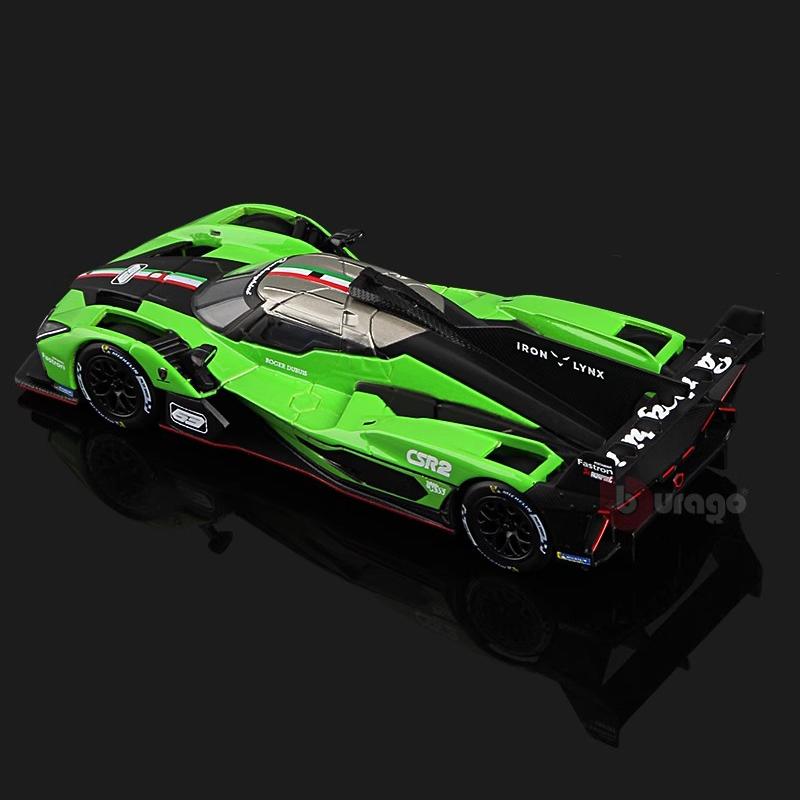 Новый в наличии Bburago 1:43 24h Le Mans Racing Lamborghini Sc63 Porsche 963 литая миниатюрная модель из сплава акриловая упаковка игрушки