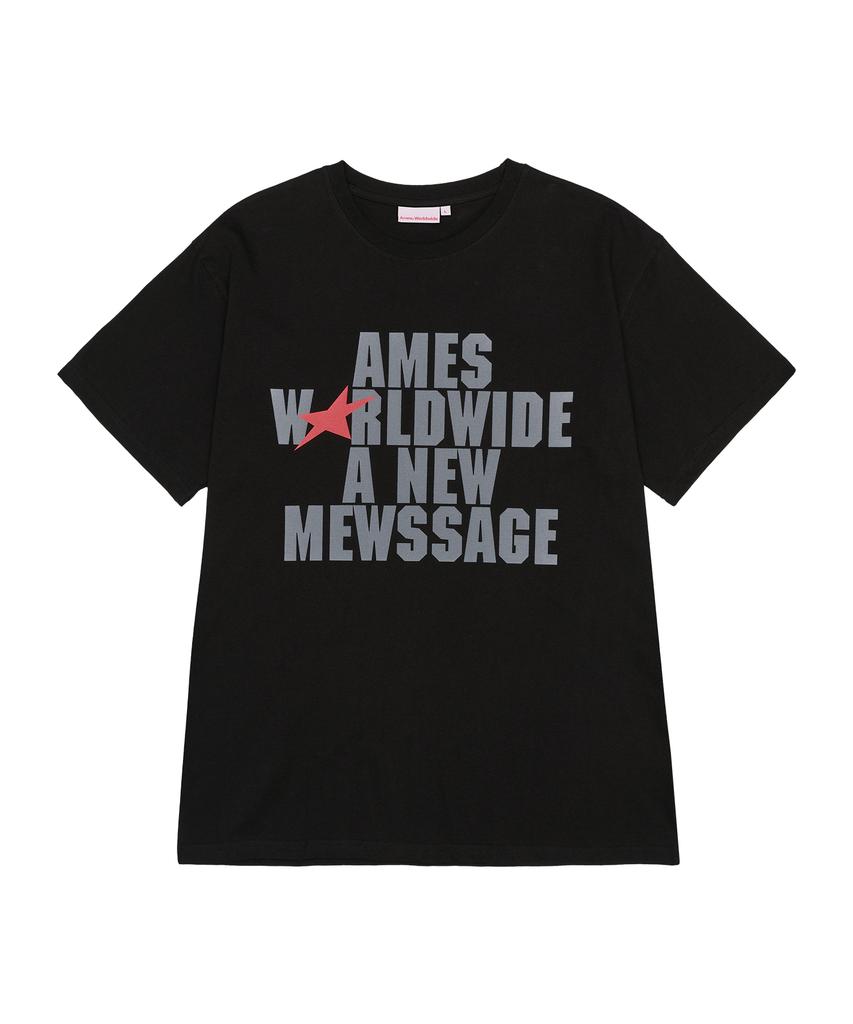 AMES-WORLDWIDE Смешная футболка с надписью Черная