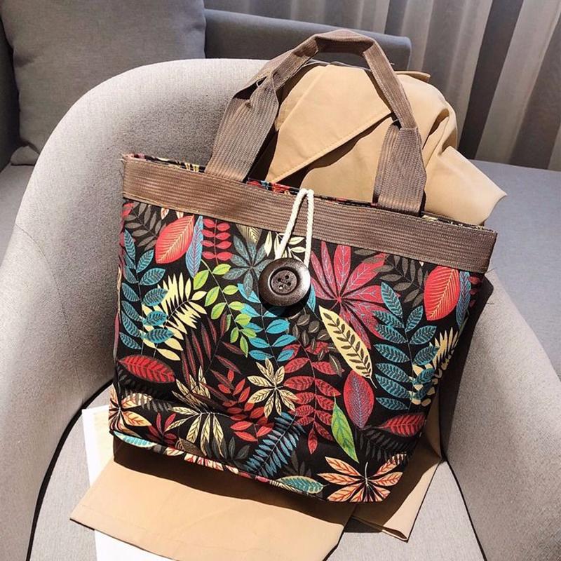 Women Canvas Bags Casual Large Daily Shoulder Tote Shopper Handbag Simple Hobo Bags 1Pcs
