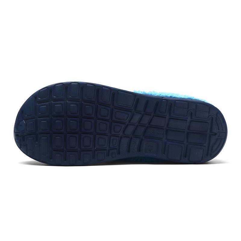 Plus Size 45 Fleece-Lined Thick-Soled Slippers for Couples - Slip-On Clog Shoes with Heel Cover for Men.