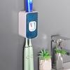 2 шт. настенный держатель для зубных щеток с выдавливателем зубной пасты, высокая несущая способность, универсальный, простой в установке, органайзер для зубных щеток