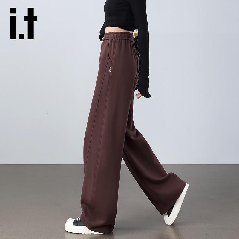 Izzue IT Женские спортивные брюки с высокой посадкой, свободного кроя, с изогнутыми штанинами