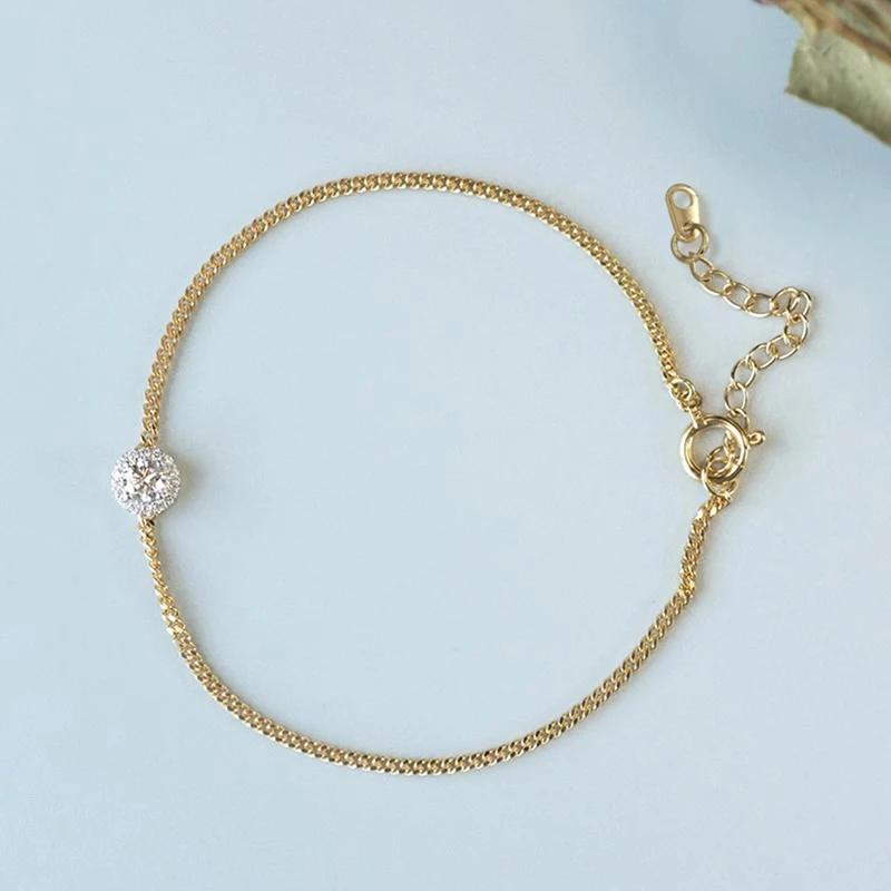 Роскошный браслет Huitan CZ для женщин, золотая цепочка, модный простой и элегантный женский браслет на руку, регулируемые модные украшения