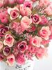 2 связки шелковых бутонов роз, бутоны роз, искусственный букет цветов для свадьбы, украшение для дома, держатель для цветов
