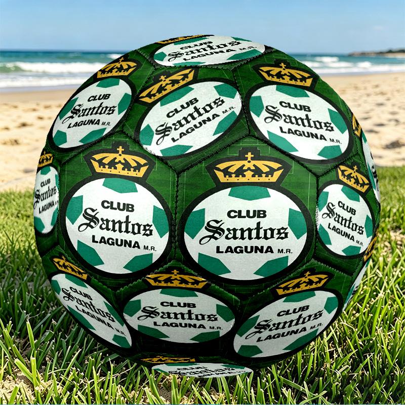 Club Santos Laguna Print Size 5 Soccer Ball, PU Wear Resistant Football for Match Training and Daily Practice, Birthday Gift for Soccer Fans