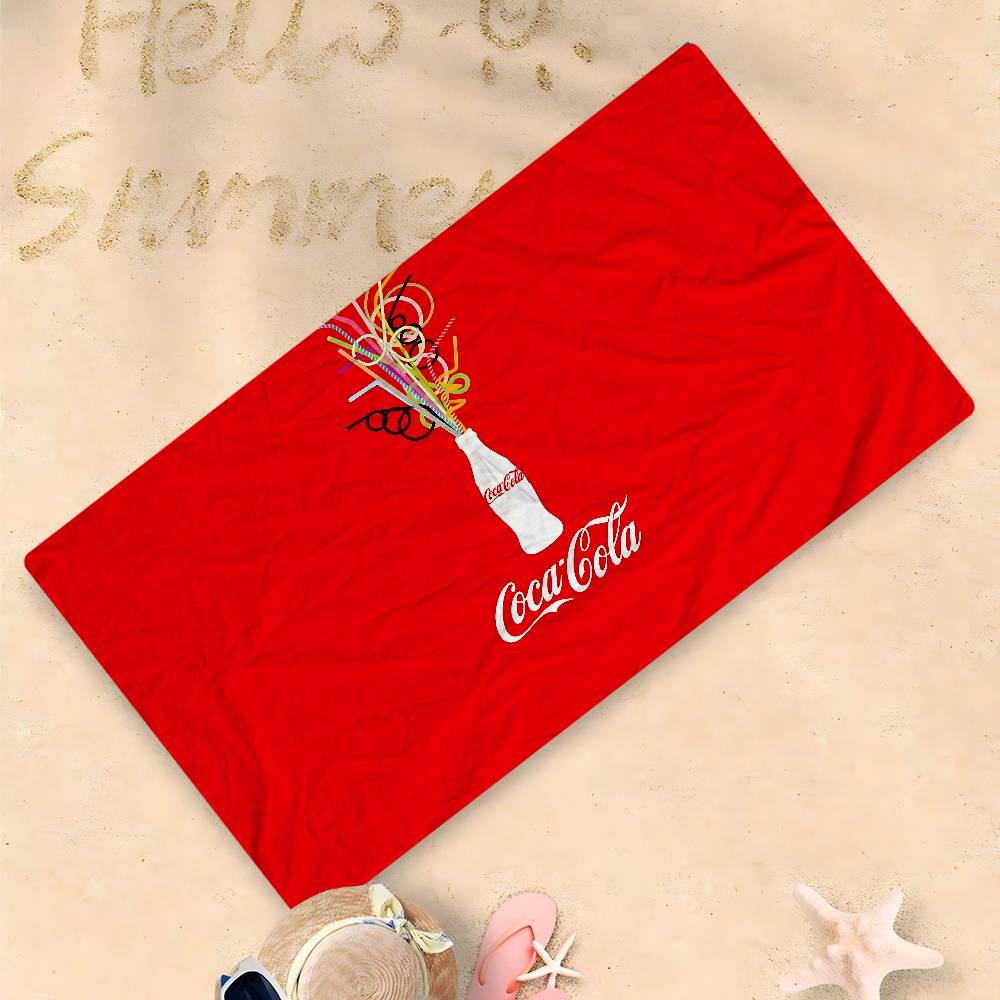 C-Coca Логотип C-Cola Микрофибра Печатное Пляжное Полотенце Альпинизм Йога Пляж Плавание Бег Впитывающее Мягкое Полотенце