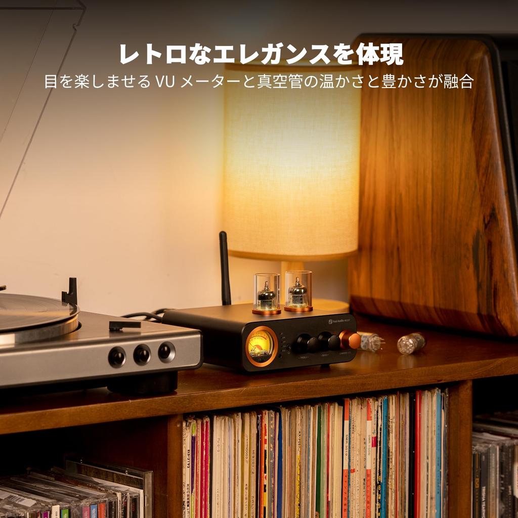 Fosi Audio MC331 Vacuum Tube Integrated Amplifier with HiFi Bookshelf Home Audio Stereo Power Vintage VU Meter Preamplifier DAC, Speaker/3.5mm