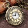 Vintage Charm Black Unisex Fashion Roman Number Quartz Steampunk Pocket Watch Women Man Necklace Pendant with Chain Gift