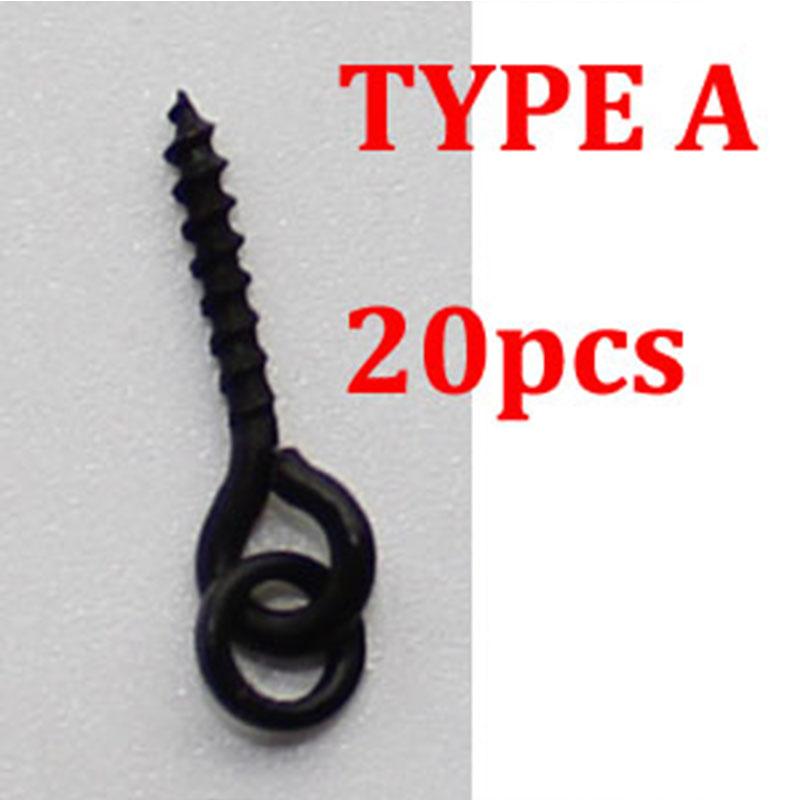 20 шт., винтовой колышек для бойла с кольцом, вертлюг, D-Rig, терминал для чод-риг, снасть, держатель приманки, винт, аксессуары для ловли карпа, матовый черный