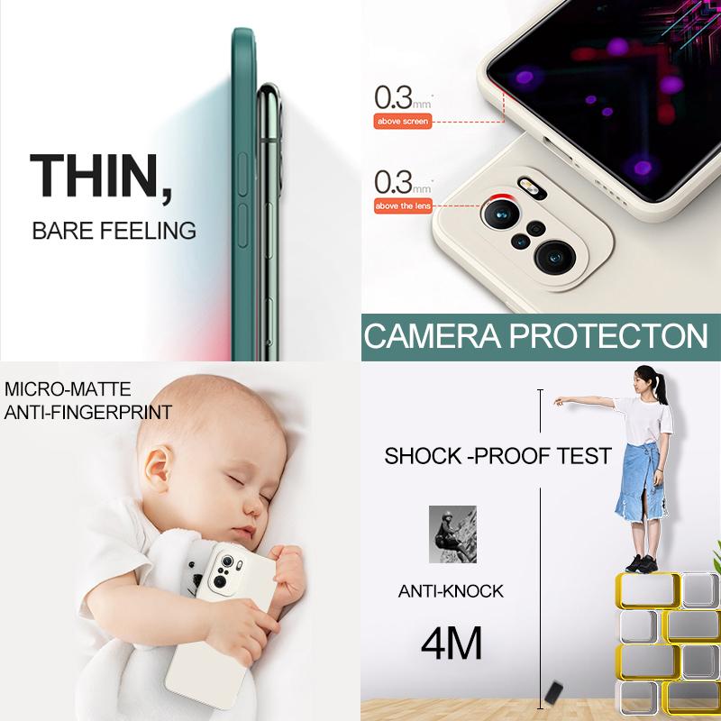 Liquid Silicone Case for XiaoMi 13 Lite 12T 12 Pro 12X 11 11T 10 10T 9 9T 8 Lite RedMi Note 12 11s 10s 9s 8 7 12c Cover Soft Camera Lens Protection