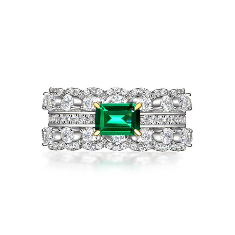 Кольца Huitan Noble Green Cubic Zirconia для женщин, на годовщину, вечер, темперамент, дамский аксессуар на палец, ювелирные изделия