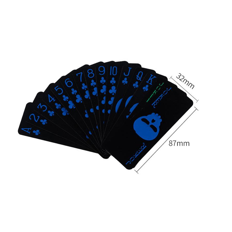 Новые Водонепроницаемые Черные Игральные Карты из ПВХ, 55 шт. Пластиковый Набор для Покера с Золотым Черепом в Футляре, Моющаяся Гибкая Колода, Мини-Карта для Игры