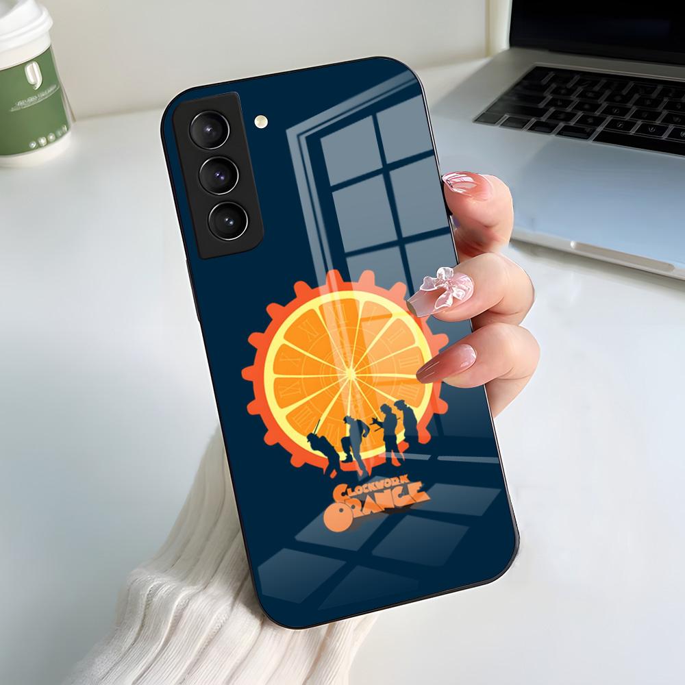 Чехол для телефона с изображением фильма «Заводной апельсин» для Samsung S26 S25 S24 FE S23 S22 S21 Plus S20 Ultra Note20Ultra Черная стеклянная крышка