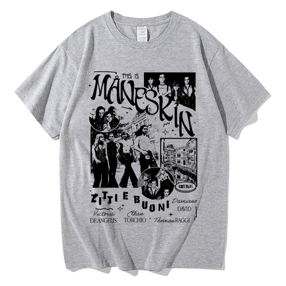 Italian Rock Band Unisexeskin T Shirt Music Album Print T Shirt Unisex Women Retro Hip Hop Oversized Tshirts Harajuku Cool Streetwear