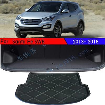 3D Коврики в багажник автомобиля из материала EVA для Hyundai Santa Fe 5-местный SWB 2013-2018 Задний поддон для груза автомобиля Коврик в багажник Задние накладки Аксессуары