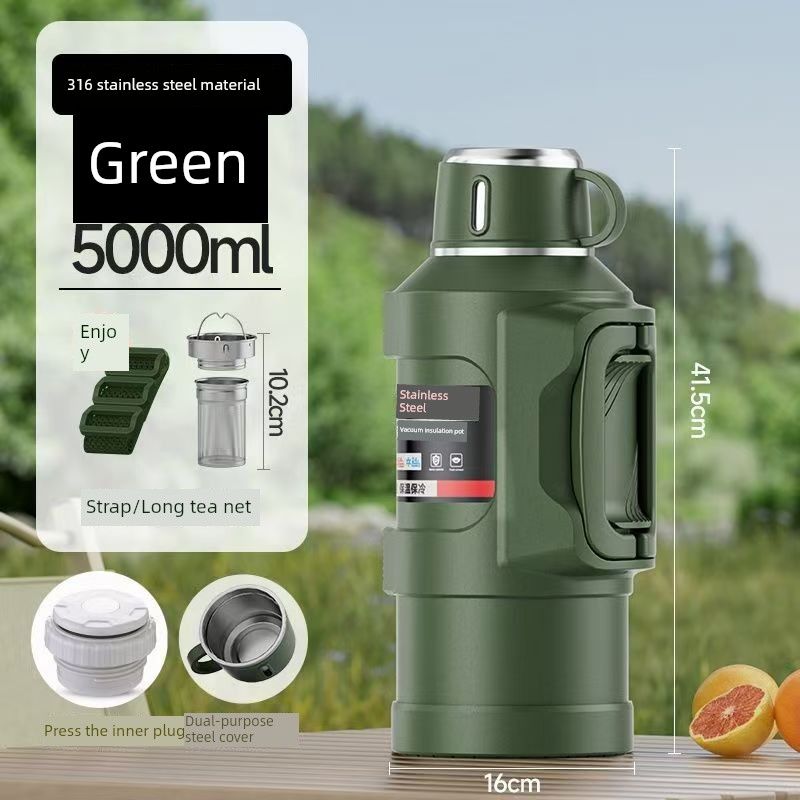 New Arrival 316 Stainless Steel Thermal Pot Large Capacity Vacuum Cup Outdoor Car Portable Kettle Household Kettle 6L