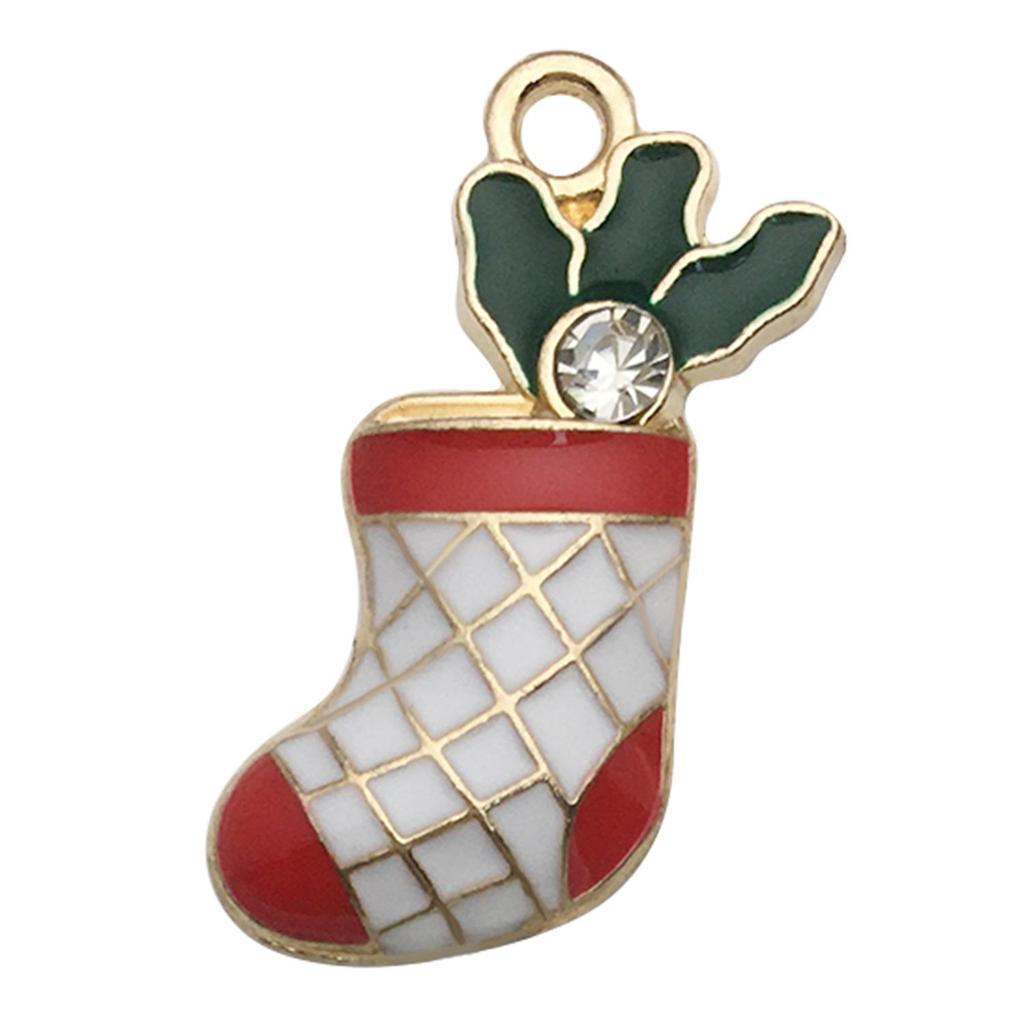 Set of 50 Christmas Oil Drop Pendants: Cute Santa, Snowman, Tree DIY Jewelry Accessories