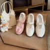 Sheepskin Version~ Ballet Satin Velcro Inner Height Increase Mary Jane Casual Shoes Women's Spring and Summer