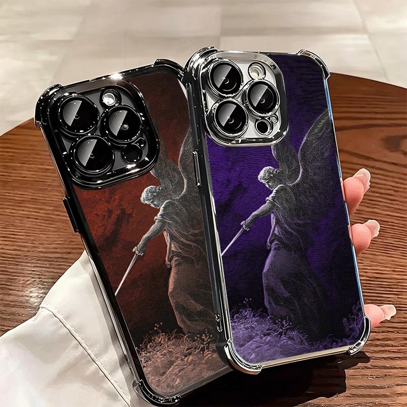 Эстетичный чехол для телефона с покрытием Архангел Михаил Для iPhone 16 17 Pro Max Air 16E 14 15 Plus 12 13 Mini Противоударный чехол с подушкой безопасности