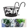 Fence Flower Pot Holder Metal Hanging Basket with Double Hook Over The Rail Potted Plant Holder for Railings Balcony Fence Terrace