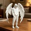 PLA Ангел Декор 3D Печатная Фигурка, Крылатый Мужчина Декоративная Статуя, Худи Декор Стола Мальчики Скульптура для Домашнего Офиса Полки