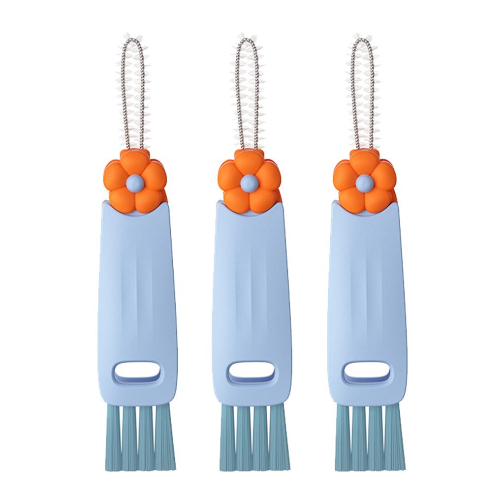 Щетка для чистки крышек чашек 3 в 1, многофункциональная губка для бутылок, дорожные кухонные аксессуары, пластиковый материал