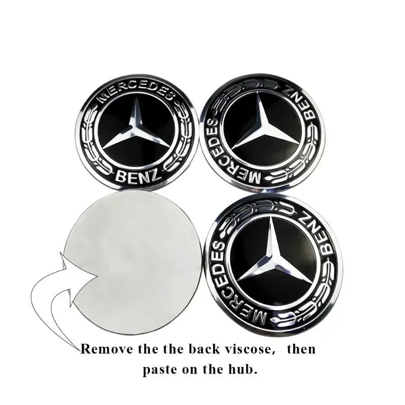 CSA1 75mm for Mercedes Benz Car Wheel Hub Rim Center Sticker W203 W204 W205 W209 W210 W211 W212 W176 W166 W163 W221 Auto Decoration