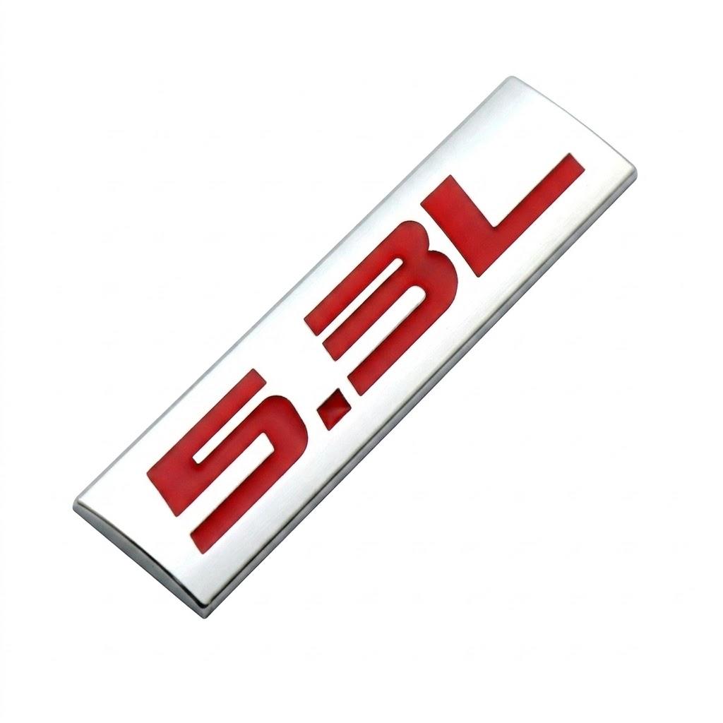 Universal 3D Metal 4.0L 4.6L 4.7L 5.0L 5.3L 5.7L Engine Displacement Badge Sticker Rear Trunk Fender Side Emblem Decal Chrome Trim